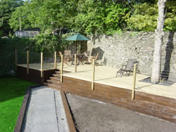 Kingston House decking and garden in Orkney