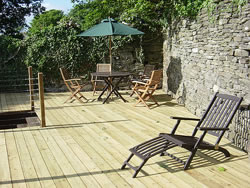 The decking at Kingston House - ideal for eating outside, reading or relaxing